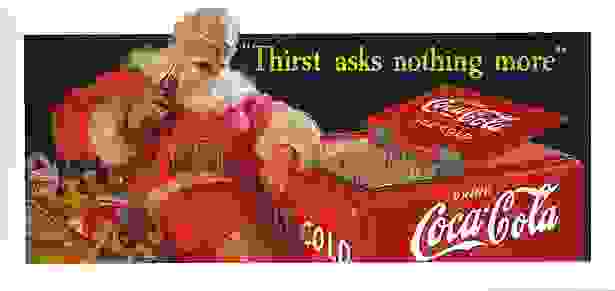 Santa Claus drinking coca cola 